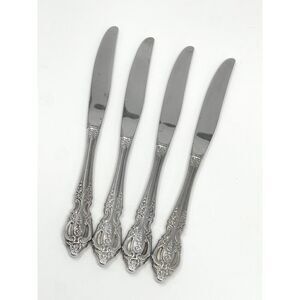 Oneida Renoir-Pembrooke Stainless Floral Hollow Dinner Knives 9" Set Of 4